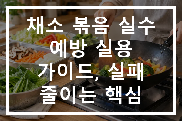 채소 볶음 실수 예방 실용 가이드, 실패 줄이는 핵심