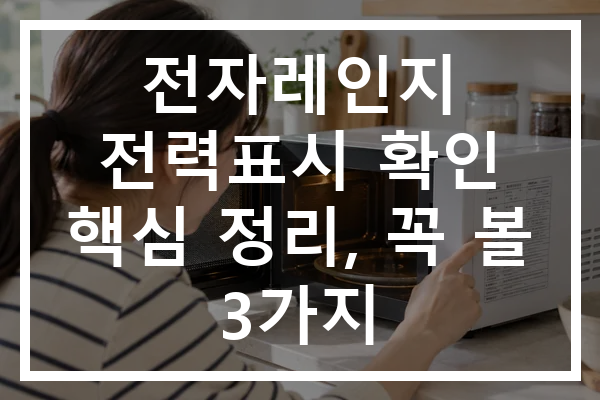 전자레인지 전력표시 확인 핵심 정리, 꼭 볼 3가지