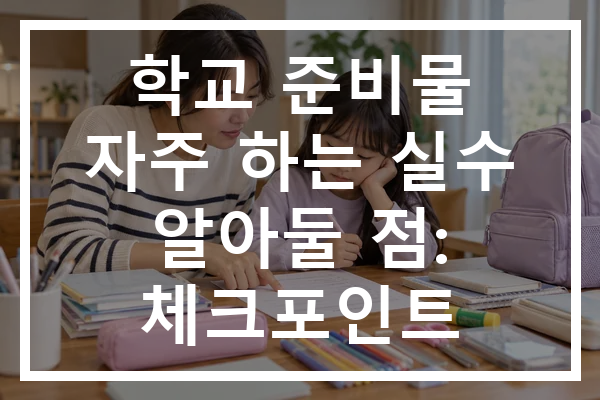 학교 준비물 자주 하는 실수 알아둘 점: 체크포인트