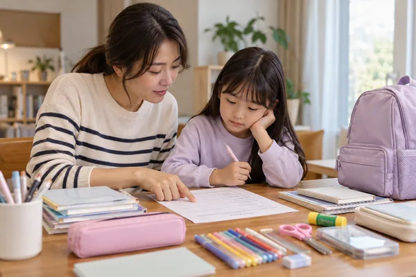 학교 준비물 자주 하는 실수, 무엇을 먼저 확인해야 할까요? 관련 AI 생성 예시 이미지