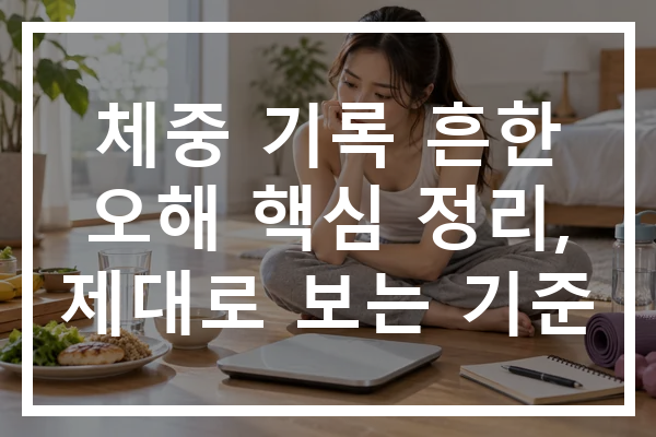 체중 기록 흔한 오해 핵심 정리, 제대로 보는 기준