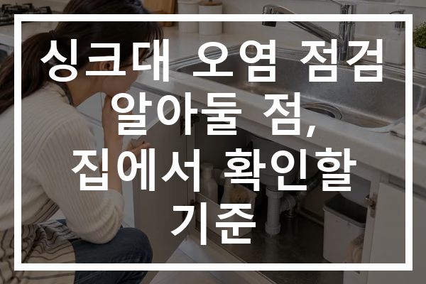 싱크대 오염 점검 알아둘 점, 집에서 확인할 기준