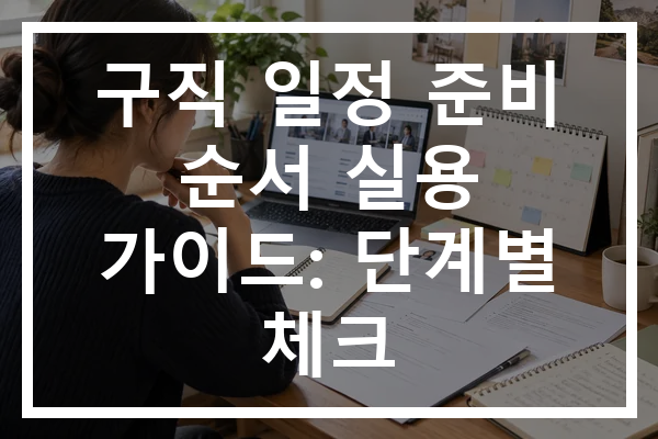 구직 일정 준비 순서 실용 가이드: 단계별 체크