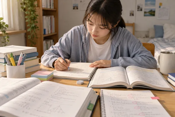 수학 학습 시간 배분 핵심 정리 관련 AI 생성 예시 이미지