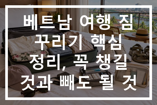 베트남 여행 짐 꾸리기 핵심 정리, 꼭 챙길 것과 빼도 될 것