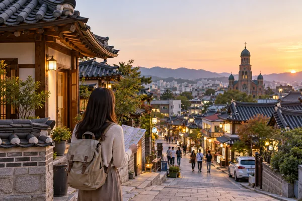 전주 여행 숙소 위치 알아둘 점 관련 AI 생성 예시 이미지