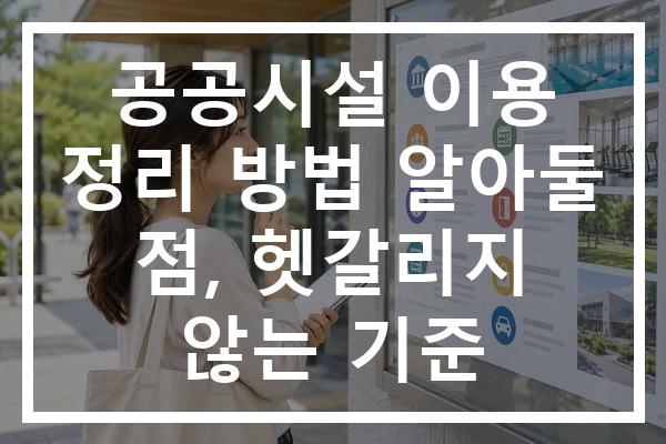 공공시설 이용 정리 방법 알아둘 점, 헷갈리지 않는 기준