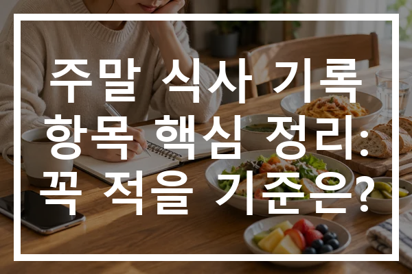 주말 식사 기록 항목 핵심 정리: 꼭 적을 기준은?