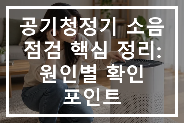 공기청정기 소음 점검 핵심 정리: 원인별 확인 포인트