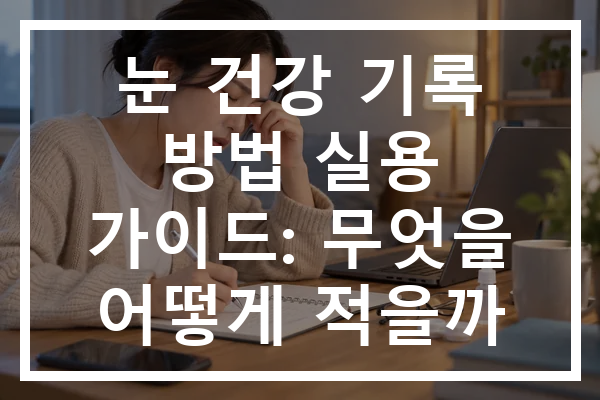 눈 건강 기록 방법 실용 가이드: 무엇을 어떻게 적을까