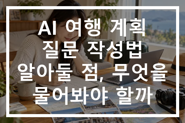 AI 여행 계획 질문 작성법 알아둘 점, 무엇을 물어봐야 할까