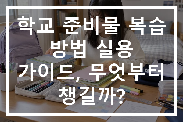 학교 준비물 복습 방법 실용 가이드, 무엇부터 챙길까?