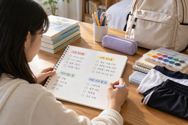 복습 목록을 만들 때 실용적으로 정리하는 방법은 무엇인가요? 관련 AI 생성 예시 이미지