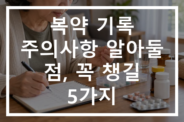 복약 기록 주의사항 알아둘 점, 꼭 챙길 5가지