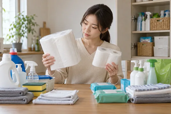 구매 전 비교해야 할 생활용품 기준 관련 AI 생성 예시 이미지