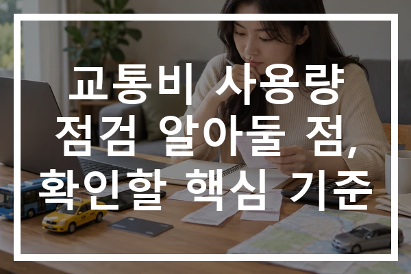 교통비 사용량 점검 알아둘 점, 확인할 핵심 기준