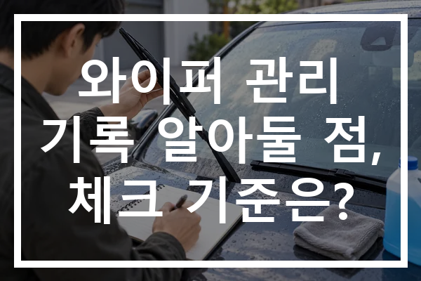 와이퍼 관리 기록 알아둘 점, 체크 기준은?