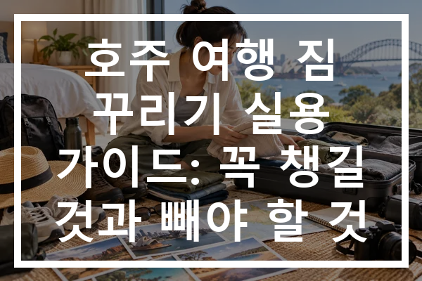 호주 여행 짐 꾸리기 실용 가이드: 꼭 챙길 것과 빼야 할 것