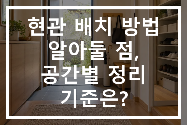 현관 배치 방법 알아둘 점, 공간별 정리 기준은?