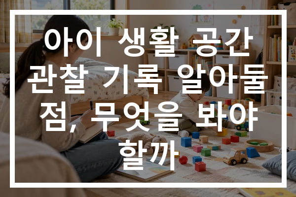 아이 생활 공간 관찰 기록 알아둘 점, 무엇을 봐야 할까