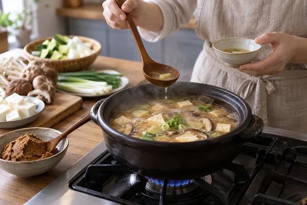 된장국 간 조절 알아둘 점은 무엇인가요? 관련 AI 생성 예시 이미지