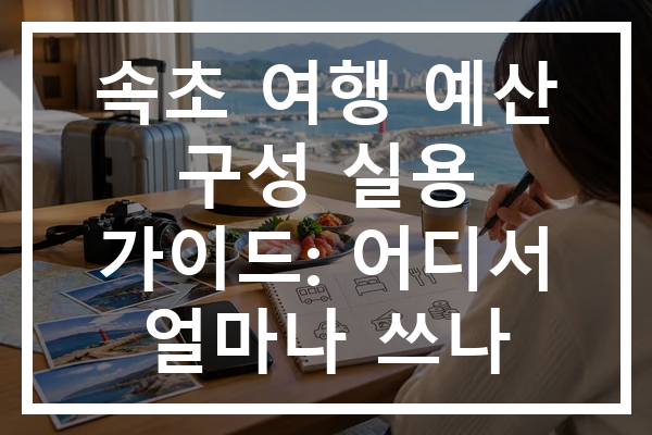 속초 여행 예산 구성 실용 가이드: 어디서 얼마나 쓰나