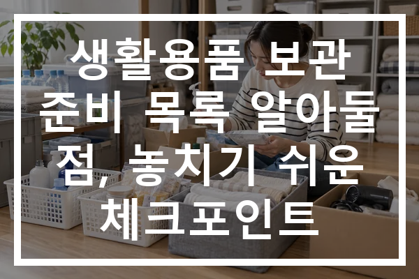 생활용품 보관 준비 목록 알아둘 점, 놓치기 쉬운 체크포인트