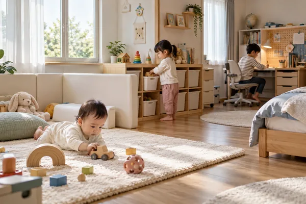 아이 생활 공간 연령별 고려사항 알아둘 점 관련 AI 생성 예시 이미지