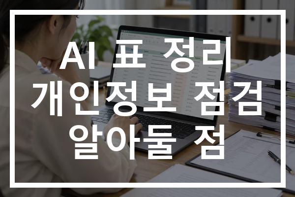 AI 표 정리 개인정보 점검 알아둘 점