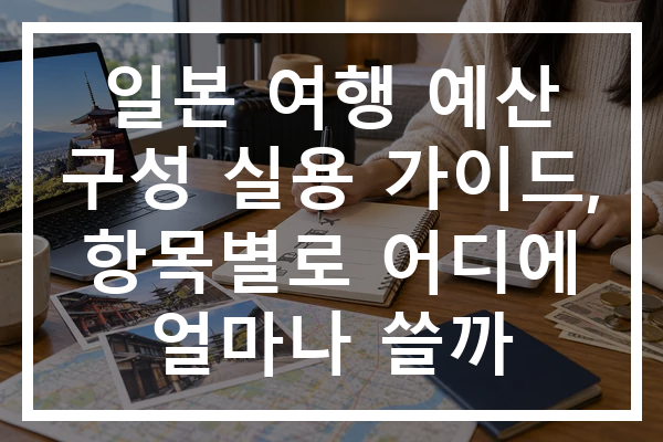 일본 여행 예산 구성 실용 가이드, 항목별로 어디에 얼마나 쓸까