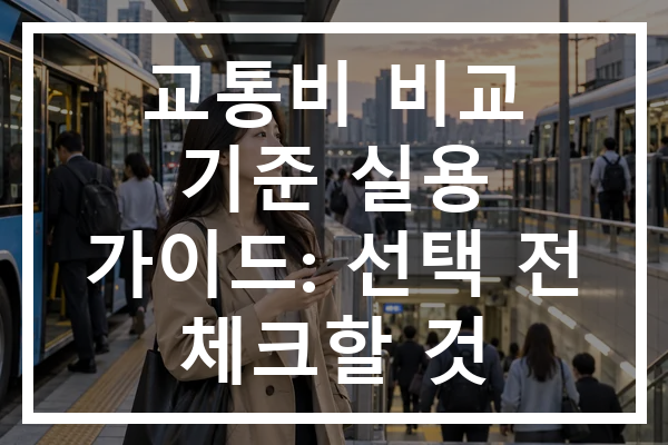 교통비 비교 기준 실용 가이드: 선택 전 체크할 것