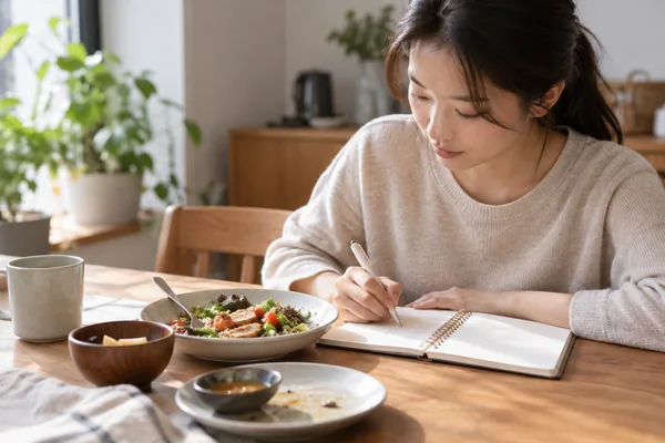 식사 일지에서 흔히 생기는 기록 오류는 어떻게 피하나요 관련 AI 생성 예시 이미지