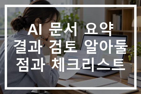 AI 문서 요약 결과 검토 알아둘 점과 체크리스트