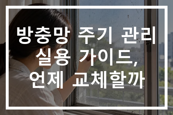 방충망 주기 관리 실용 가이드, 언제 교체할까