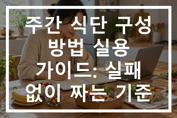 주간 식단 구성 방법 실용 가이드: 실패 없이 짜는 기준