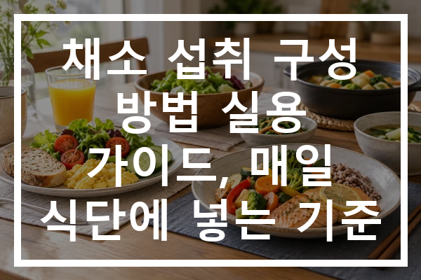 채소 섭취 구성 방법 실용 가이드, 매일 식단에 넣는 기준