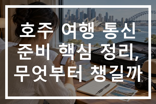 호주 여행 통신 준비 핵심 정리, 무엇부터 챙길까