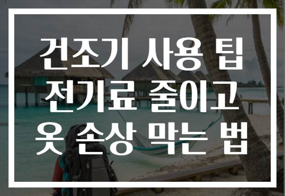 건조기 사용 팁 전기료 줄이고 옷 손상 막는 법