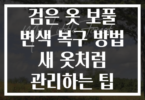 검은 옷 보풀 변색 복구 방법 새 옷처럼 관리하는 팁