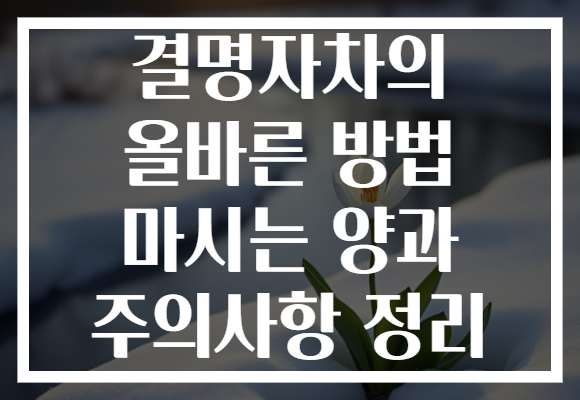 결명자차의 올바른 방법 마시는 양과 주의사항 정리