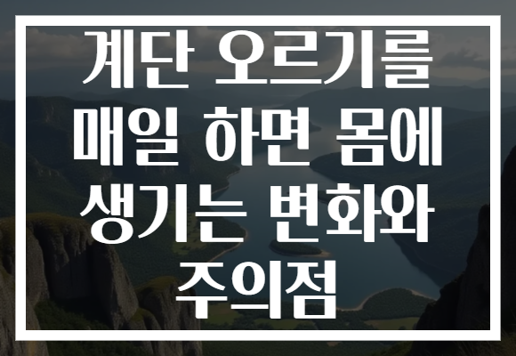 계단 오르기를 매일 하면 몸에 생기는 변화와 주의점