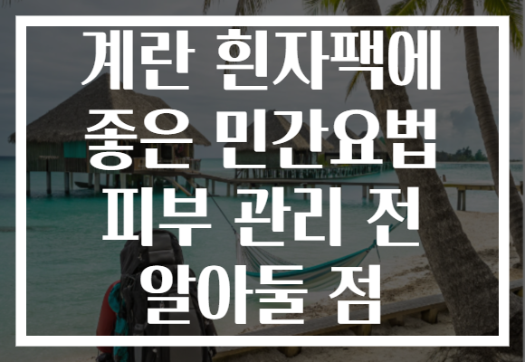 계란 흰자팩에 좋은 민간요법 피부 관리 전 알아둘 점