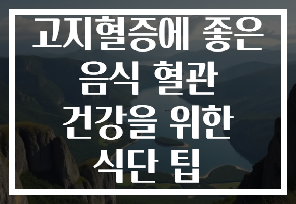 고지혈증에 좋은 음식 혈관 건강을 위한 식단 팁