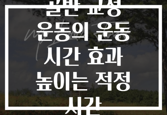 골반 교정 운동의 운동 시간 효과 높이는 적정 시간