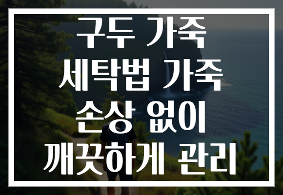 구두 가죽 세탁법 가죽 손상 없이 깨끗하게 관리