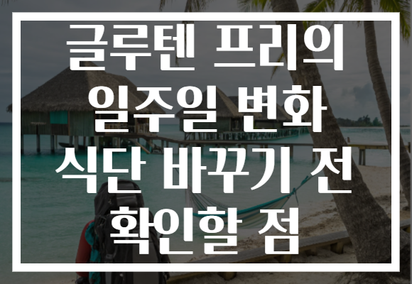 글루텐 프리의 일주일 변화 식단 바꾸기 전 확인할 점