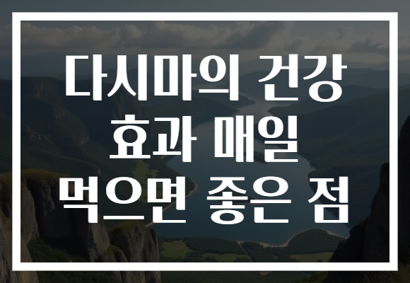다시마의 건강 효과 매일 먹으면 좋은 점