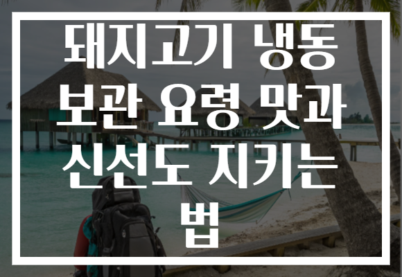 돼지고기 냉동 보관 요령 맛과 신선도 지키는 법