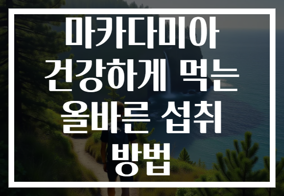 마카다미아 건강하게 먹는 올바른 섭취 방법