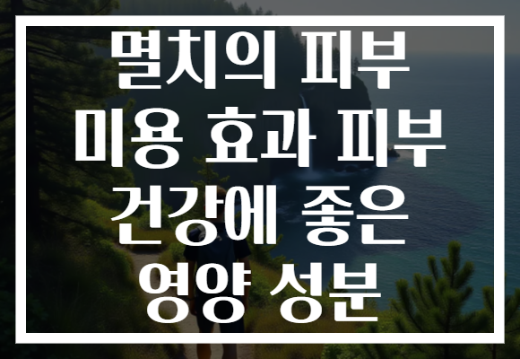 멸치의 피부 미용 효과 피부 건강에 좋은 영양 성분